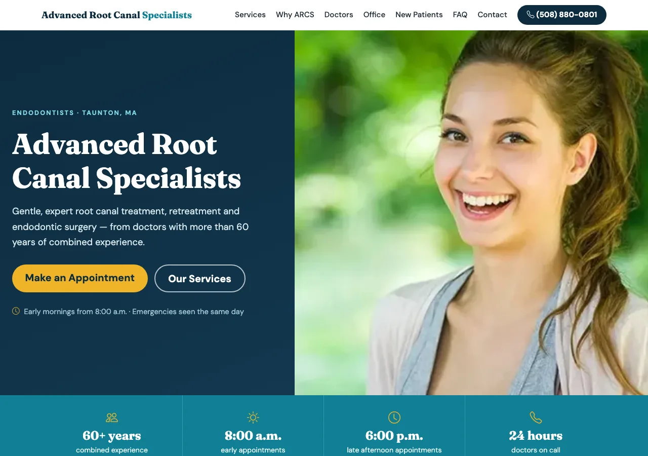 Advanced Root Canal Specialists of MA — new site