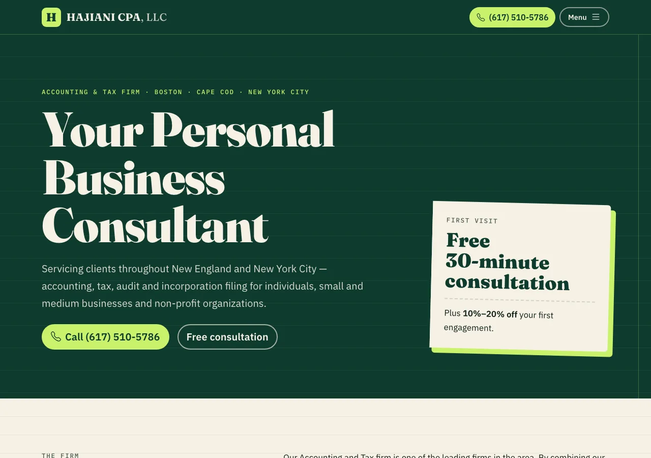 HAJIANI CPA, LLC — new site by Wicked Fast Web