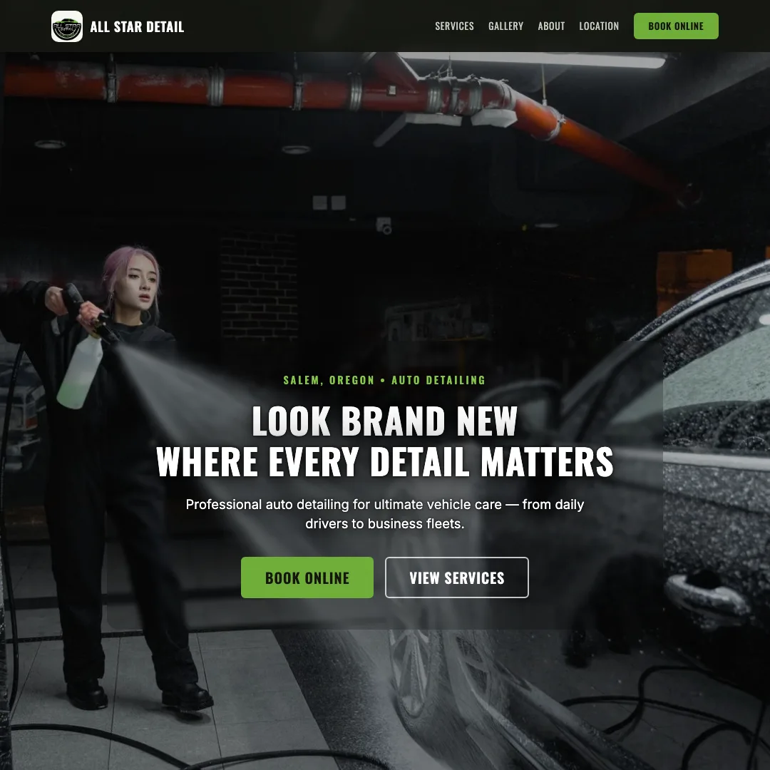 All Star Detail — new site by Wicked Fast Web