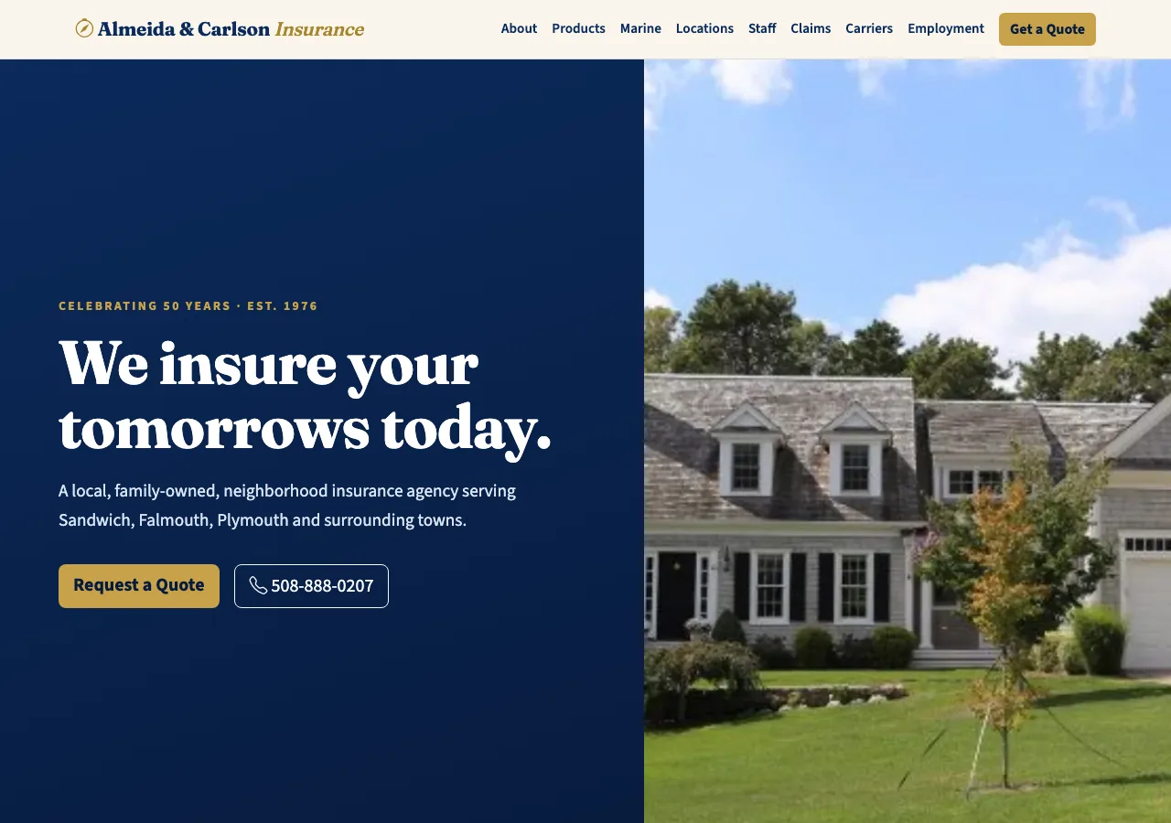 Almeida & Carlson Insurance Agency — new site