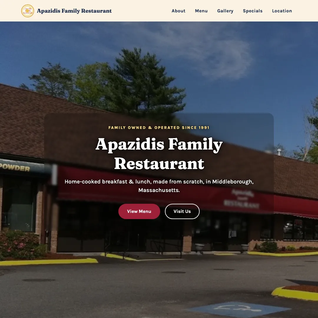 Apazidis Family Restaurant — new site