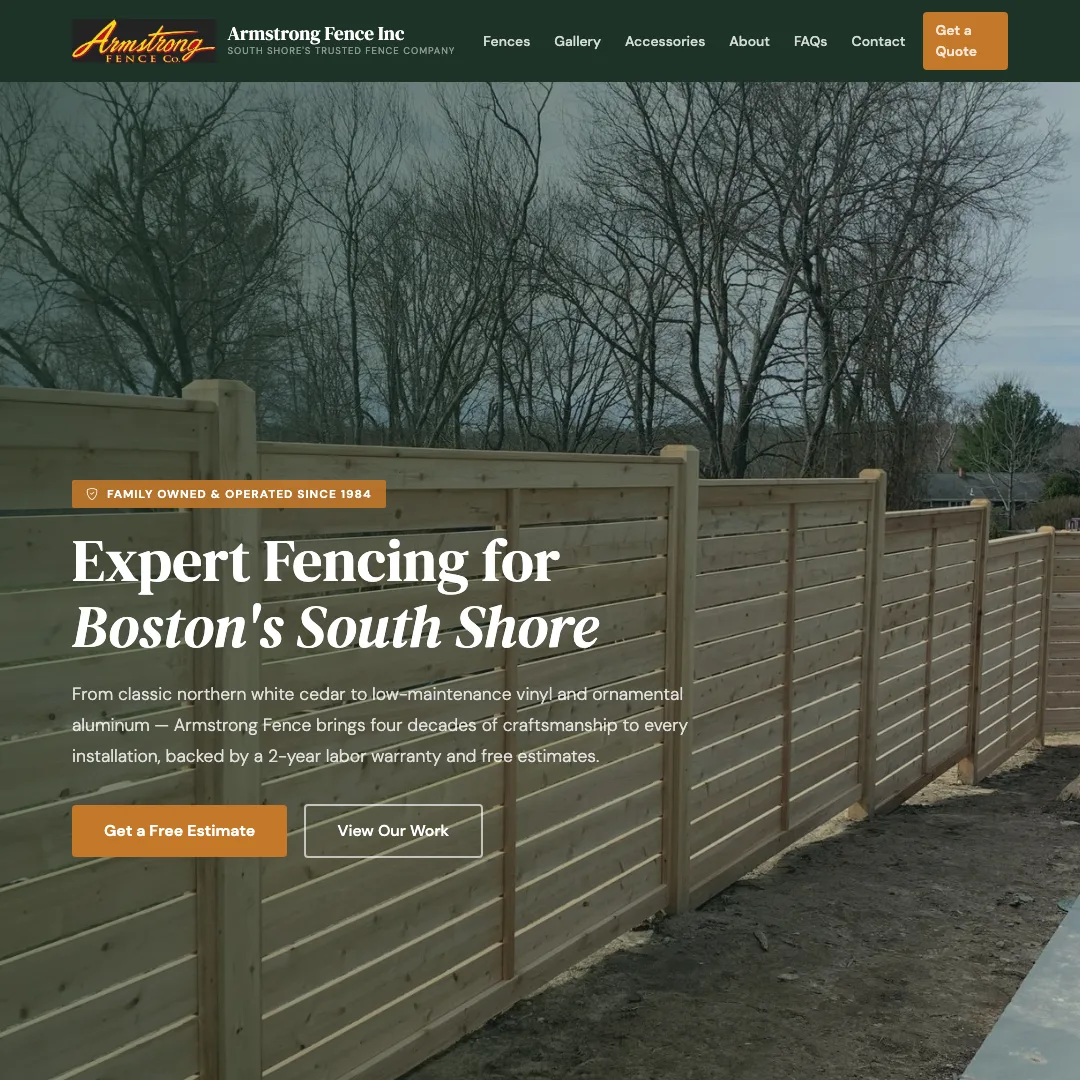 Armstrong Fence Inc — new site by Wicked Fast Web