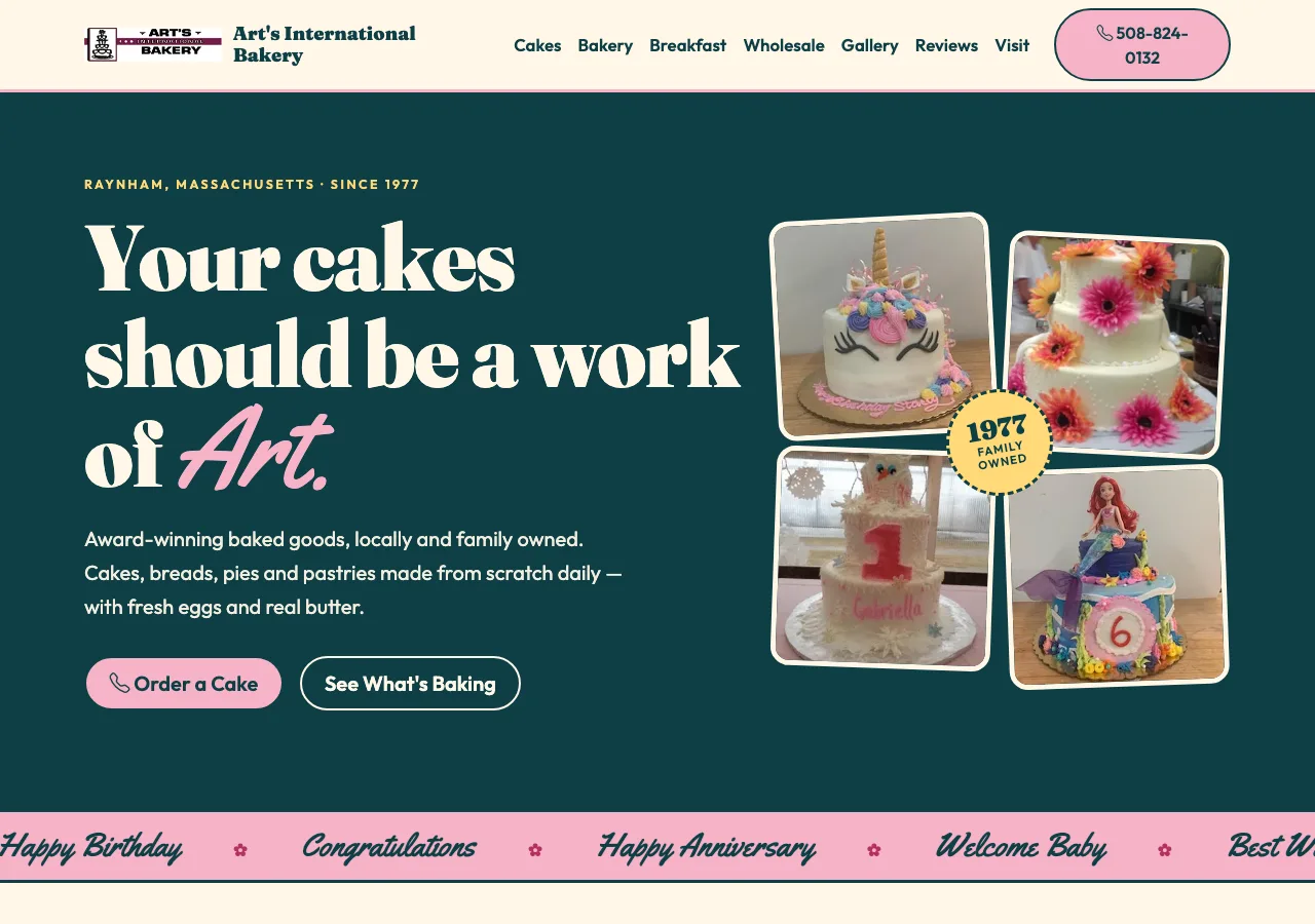 Art's International Bakery &mdash; your new site