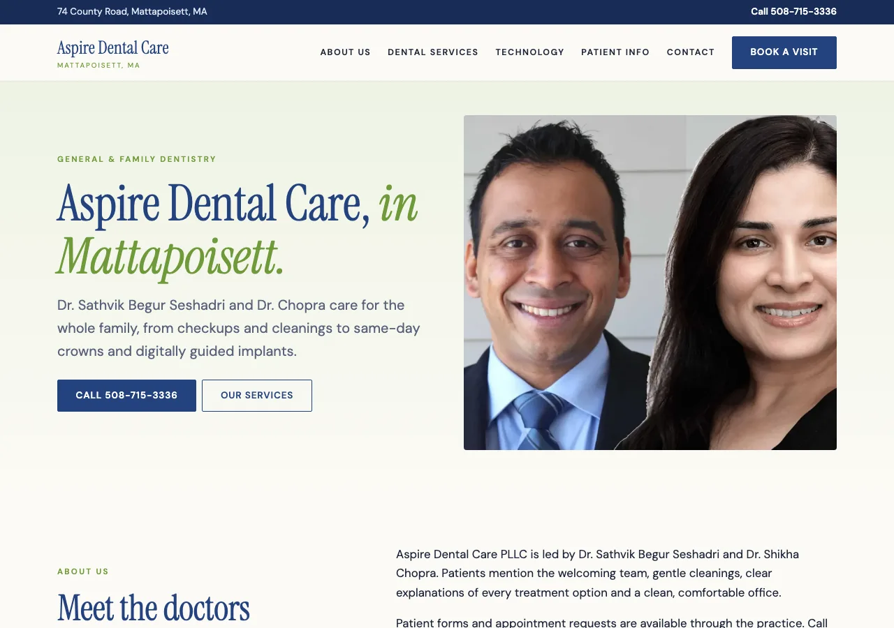 Aspire Dental Care &mdash; your new site