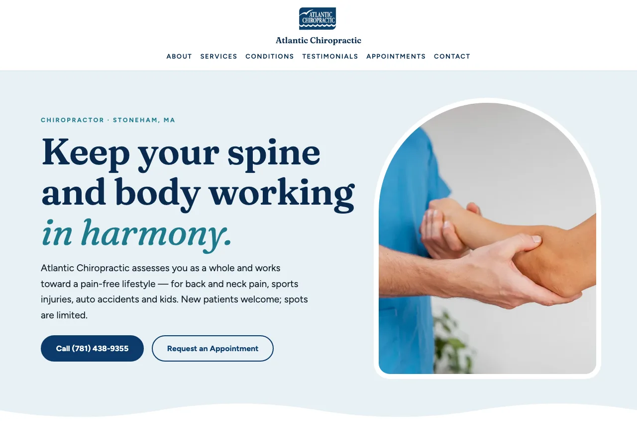 Atlantic Chiropractic &mdash; your new site