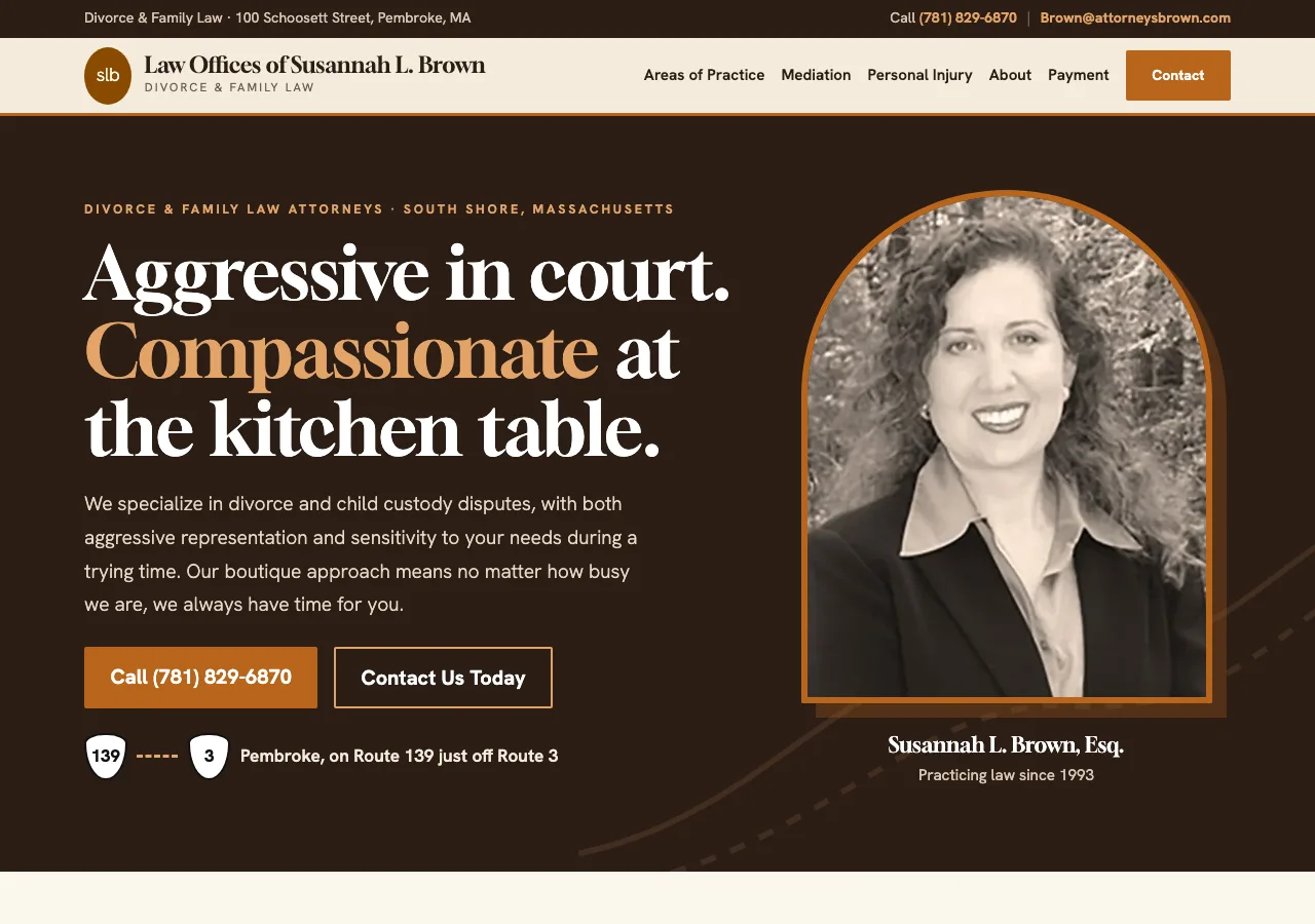 Law Offices of Susannah L. Brown — new site by Wicked Fast Web