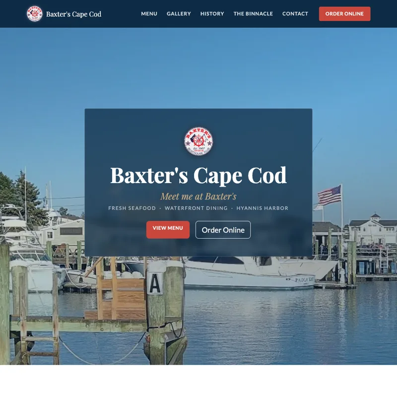 Baxter's Cape Cod — new site by Wicked Fast Web