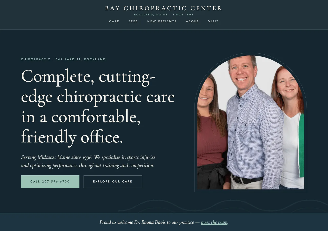Bay Chiropractic Center &mdash; your new site