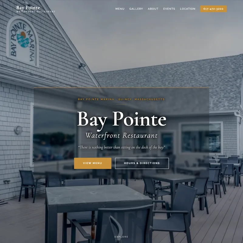 Bay Pointe Waterfront Restaurant — new site by Wicked Fast Web