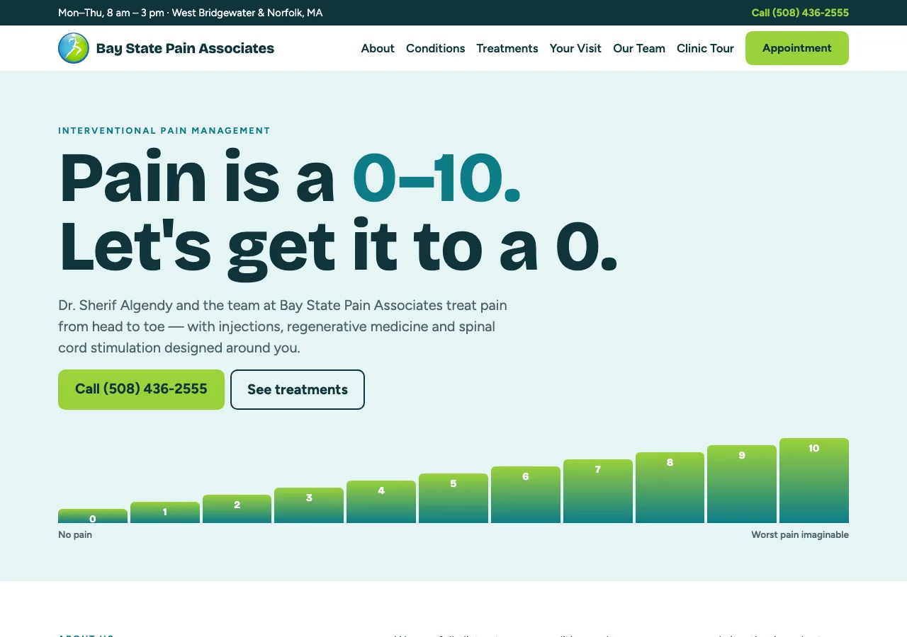 Bay State Pain Associates — new site by Wicked Fast Web