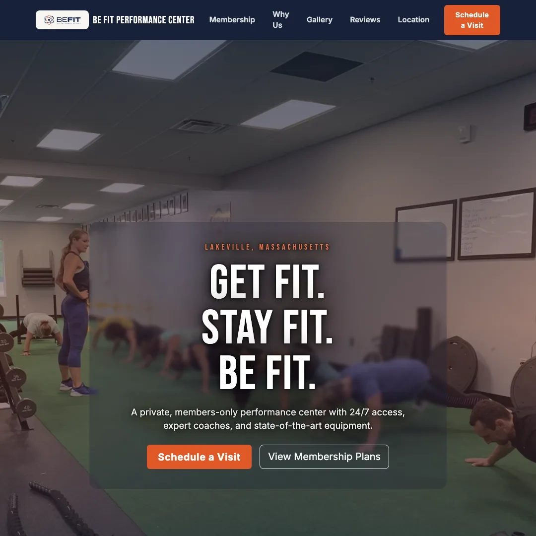 Be Fit Performance Center — new site
