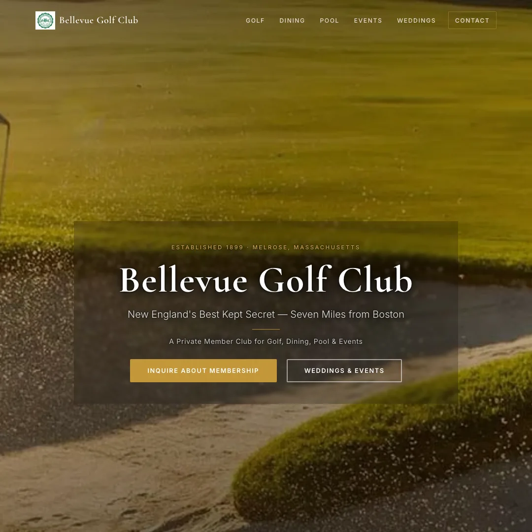 Bellevue Golf Club — new site by Wicked Fast Web