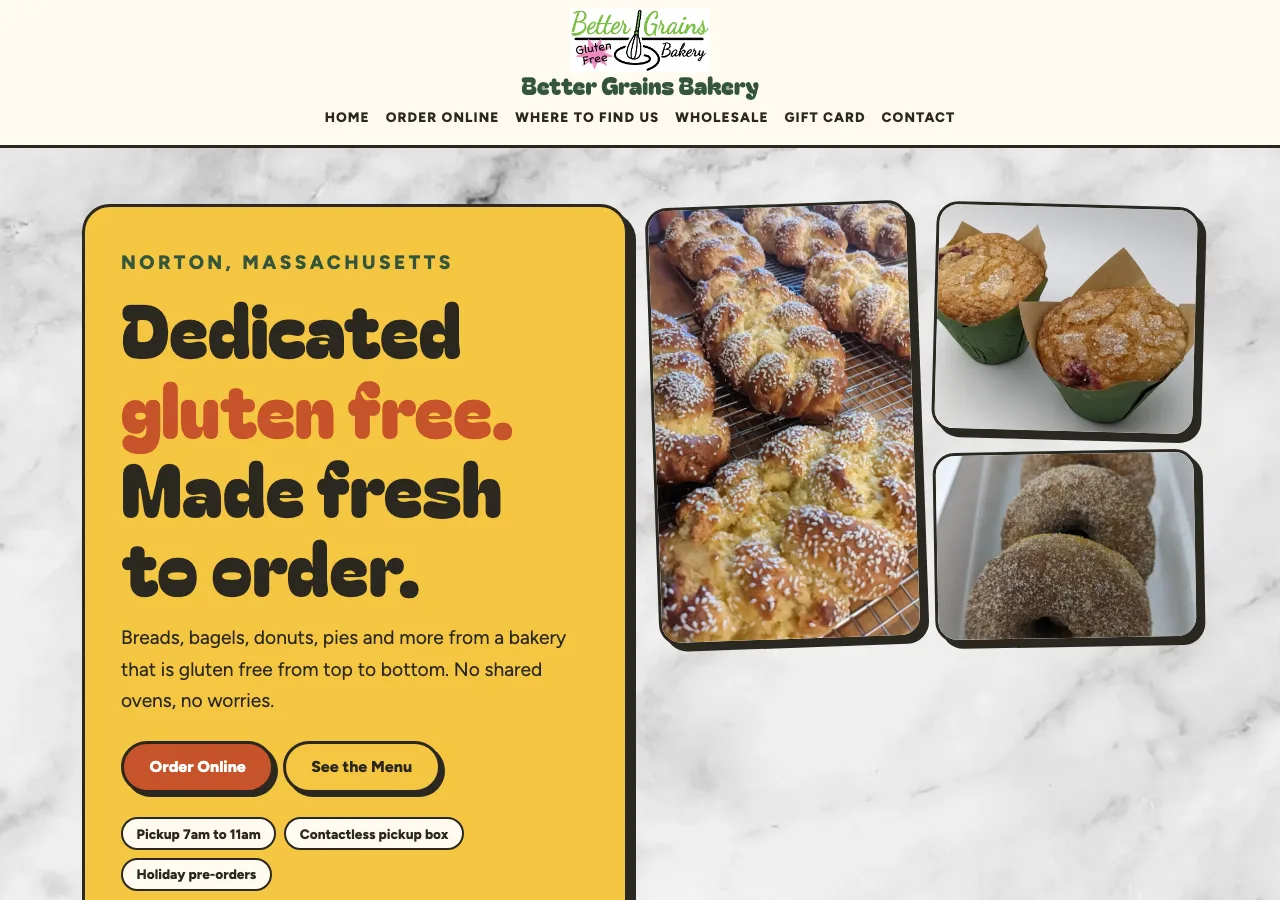 Better Grains Bakery — new site by Wicked Fast Web