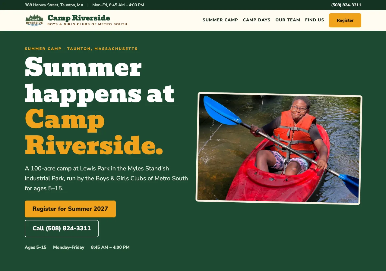Camp Riverside — Boys & Girls Clubs of Metro South &mdash; your new site