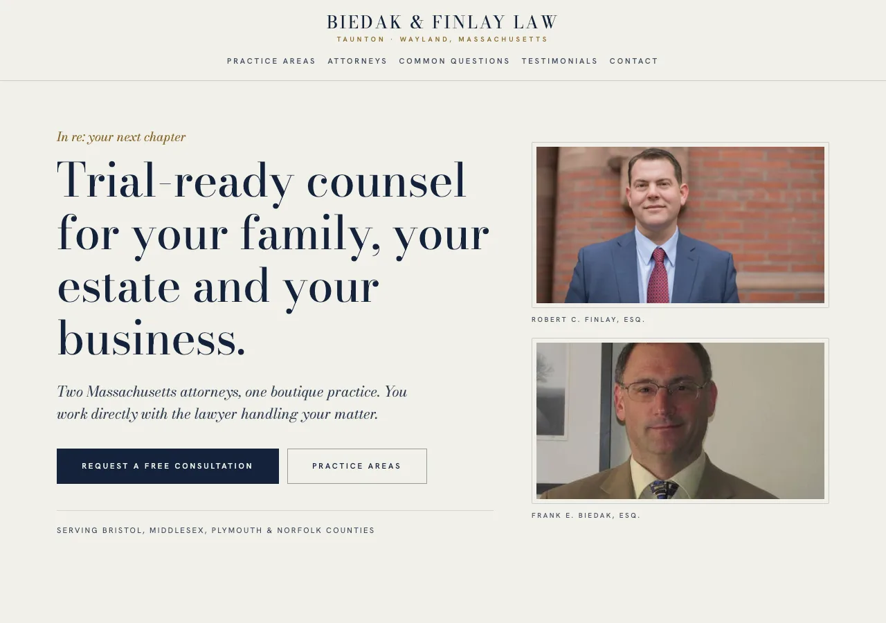 Biedak & Finlay Law, PLLC &mdash; your new site