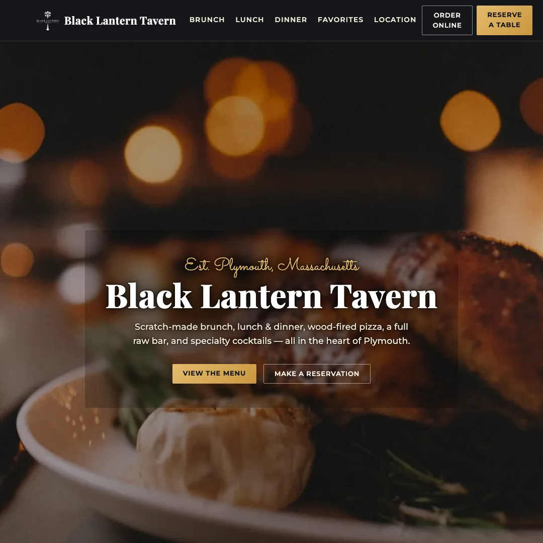 Black Lantern Tavern — new site by Wicked Fast Web