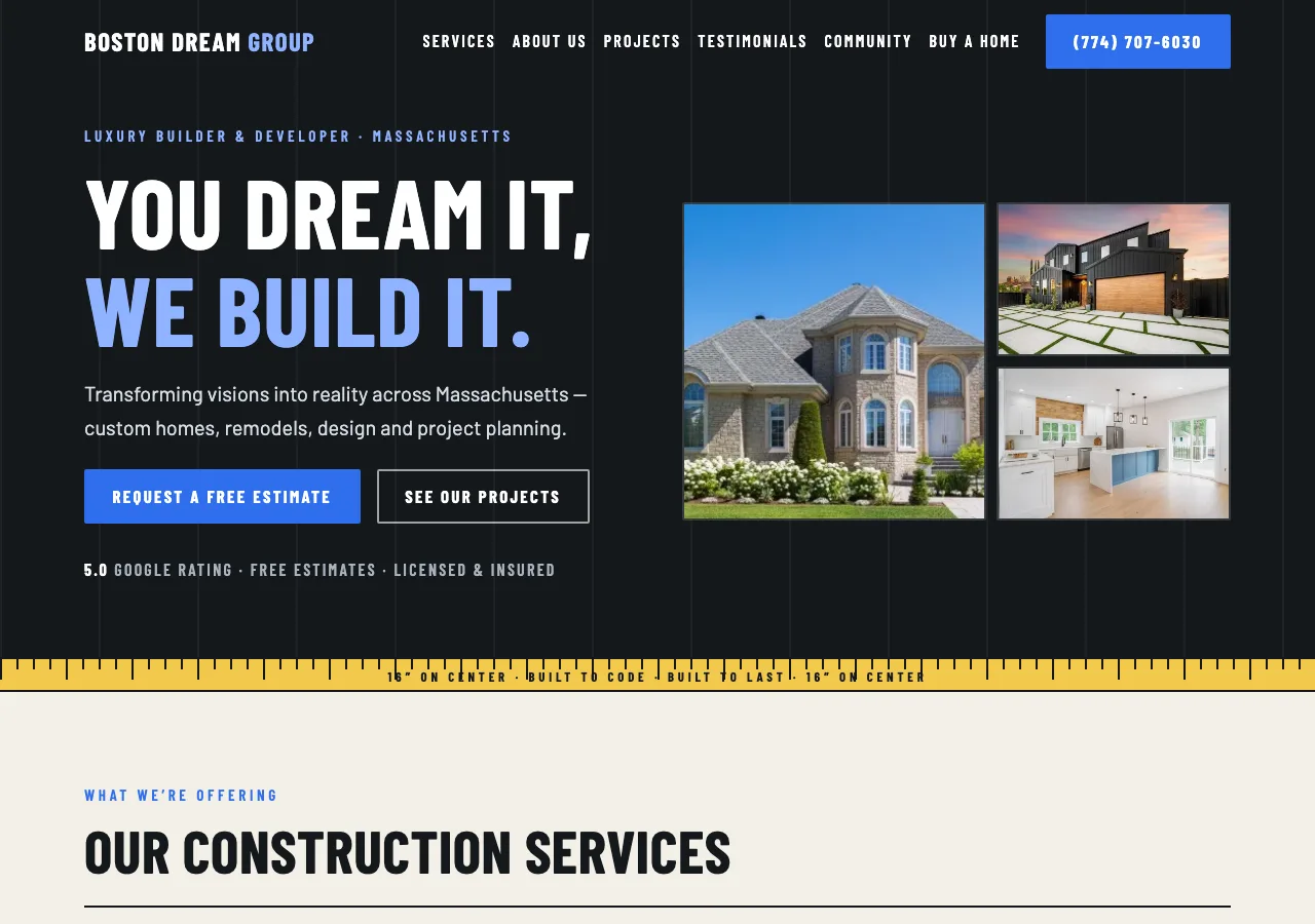 Boston Dream Group &mdash; your new site