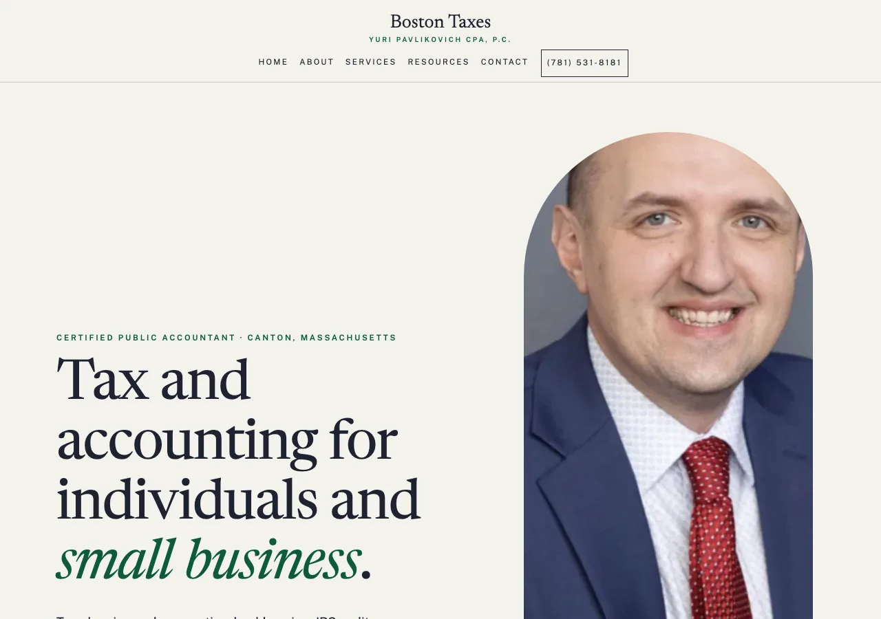 Boston Taxes — Yuri Pavlikovich CPA, P.C. &mdash; your new site