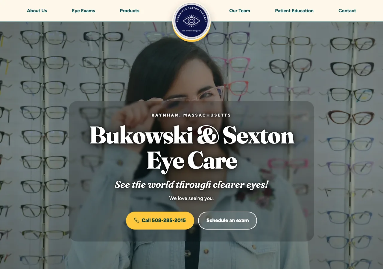 Bukowski & Sexton Eye Care — new site by Wicked Fast Web