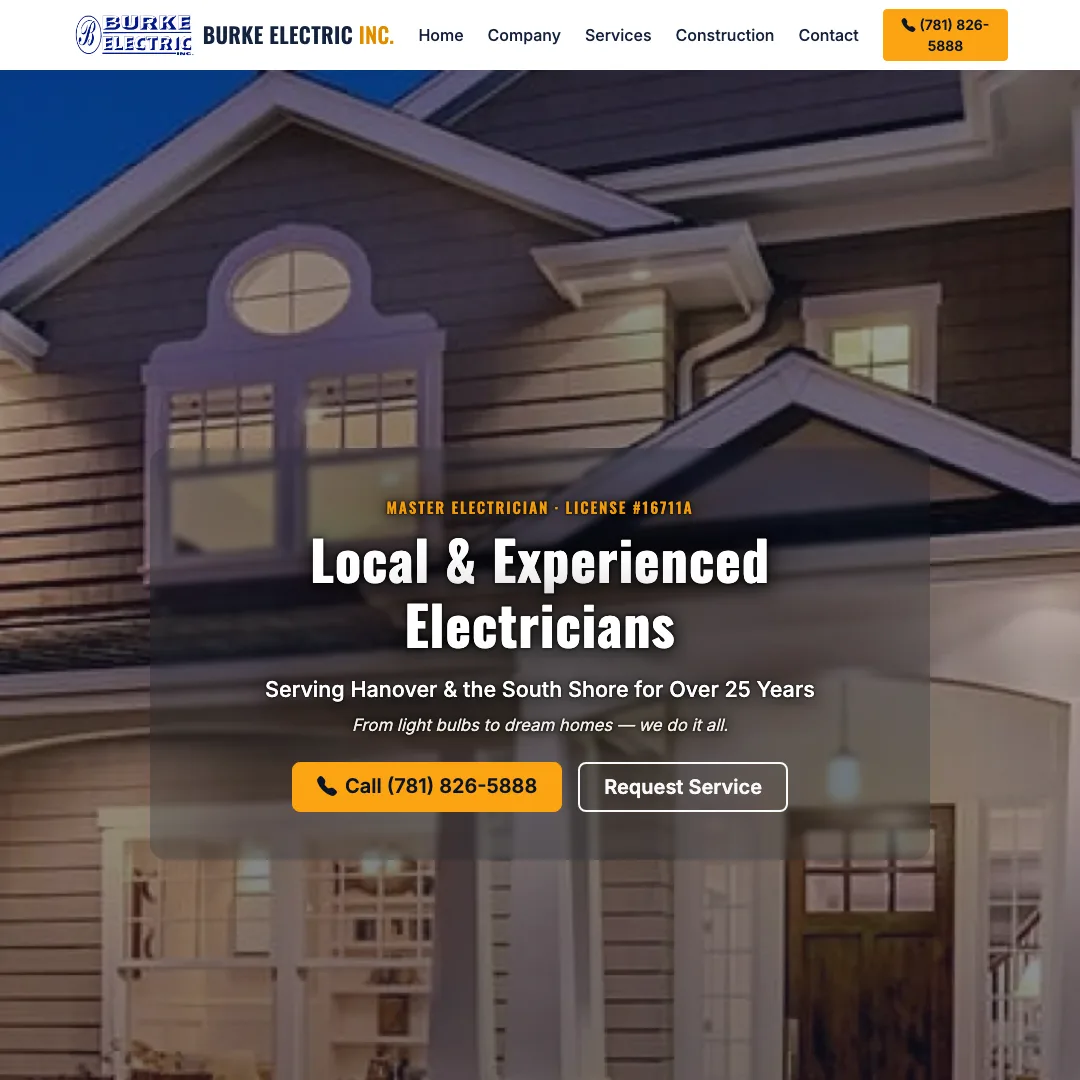 Burke Electric Inc. — new site by Wicked Fast Web