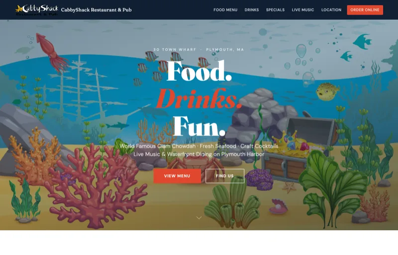 CabbyShack Restaurant & Pub — new site by Wicked Fast Web