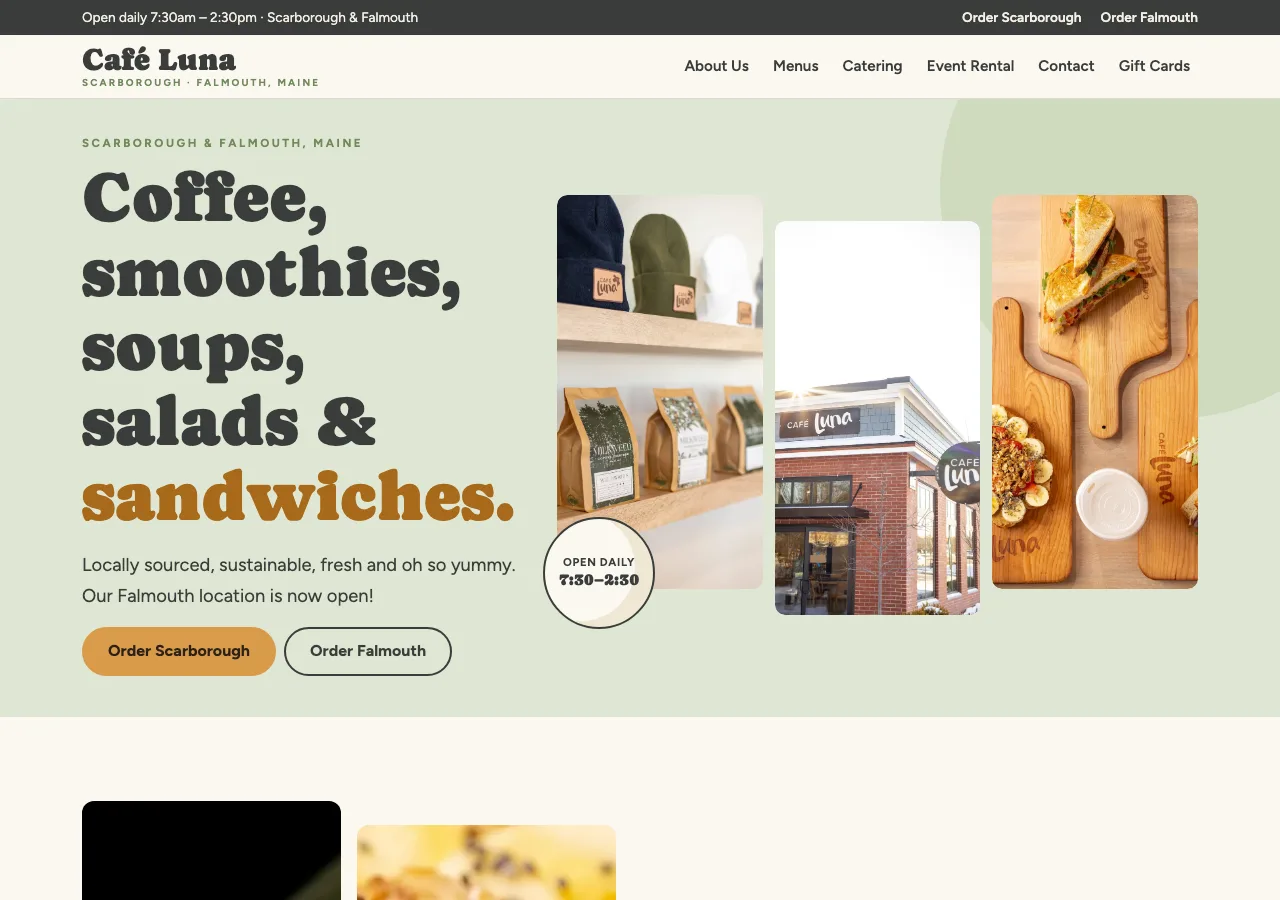 Café Luna &mdash; your new site