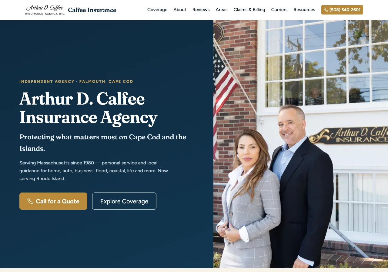 Arthur D. Calfee Insurance Agency — new site
