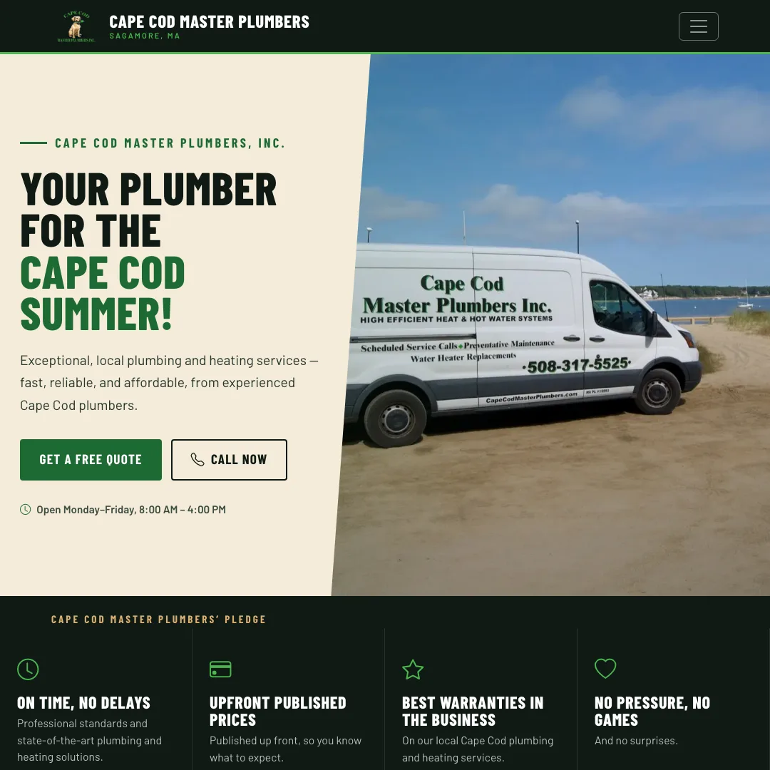 Cape Cod Master Plumbers — new site