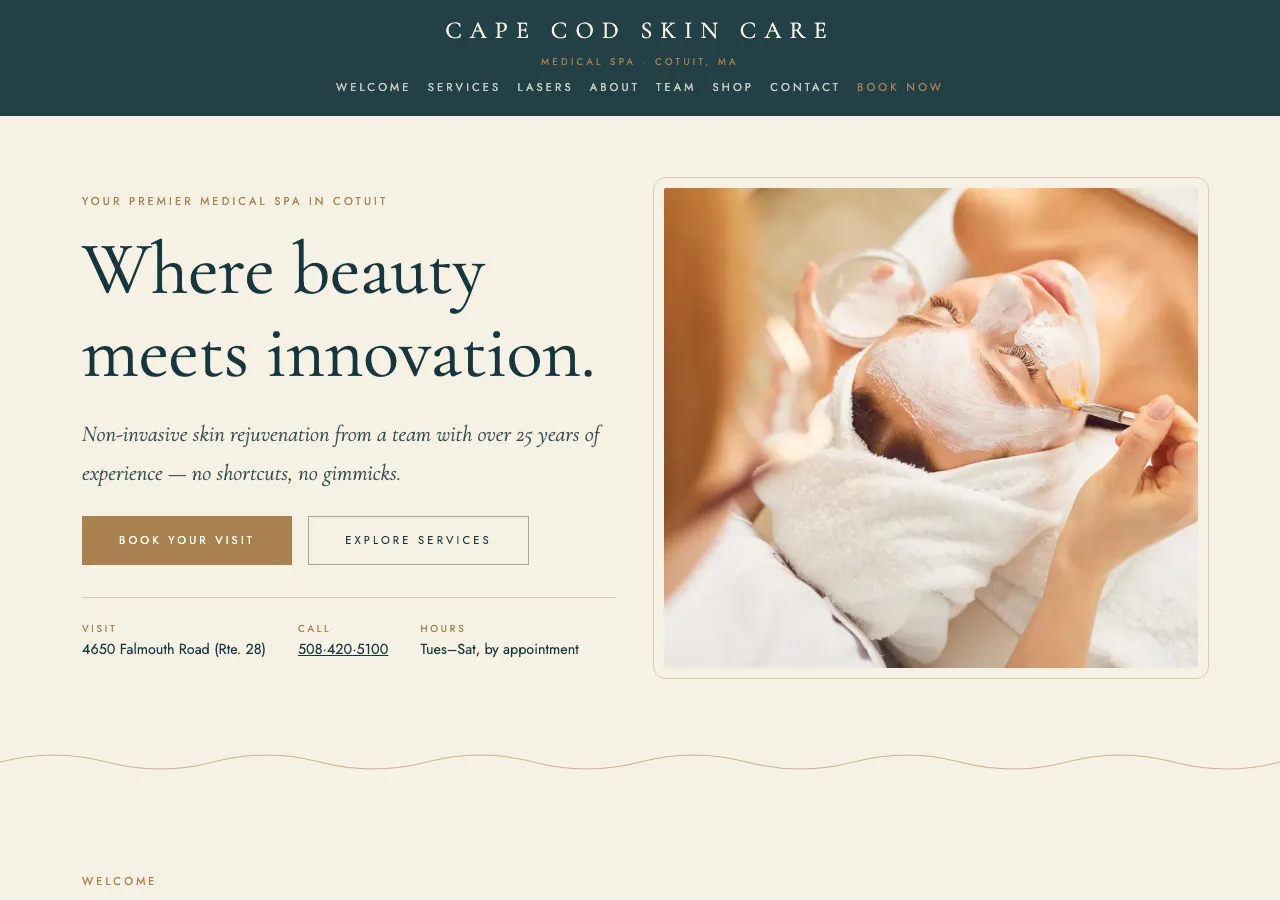 Cape Cod Skin Care &mdash; your new site