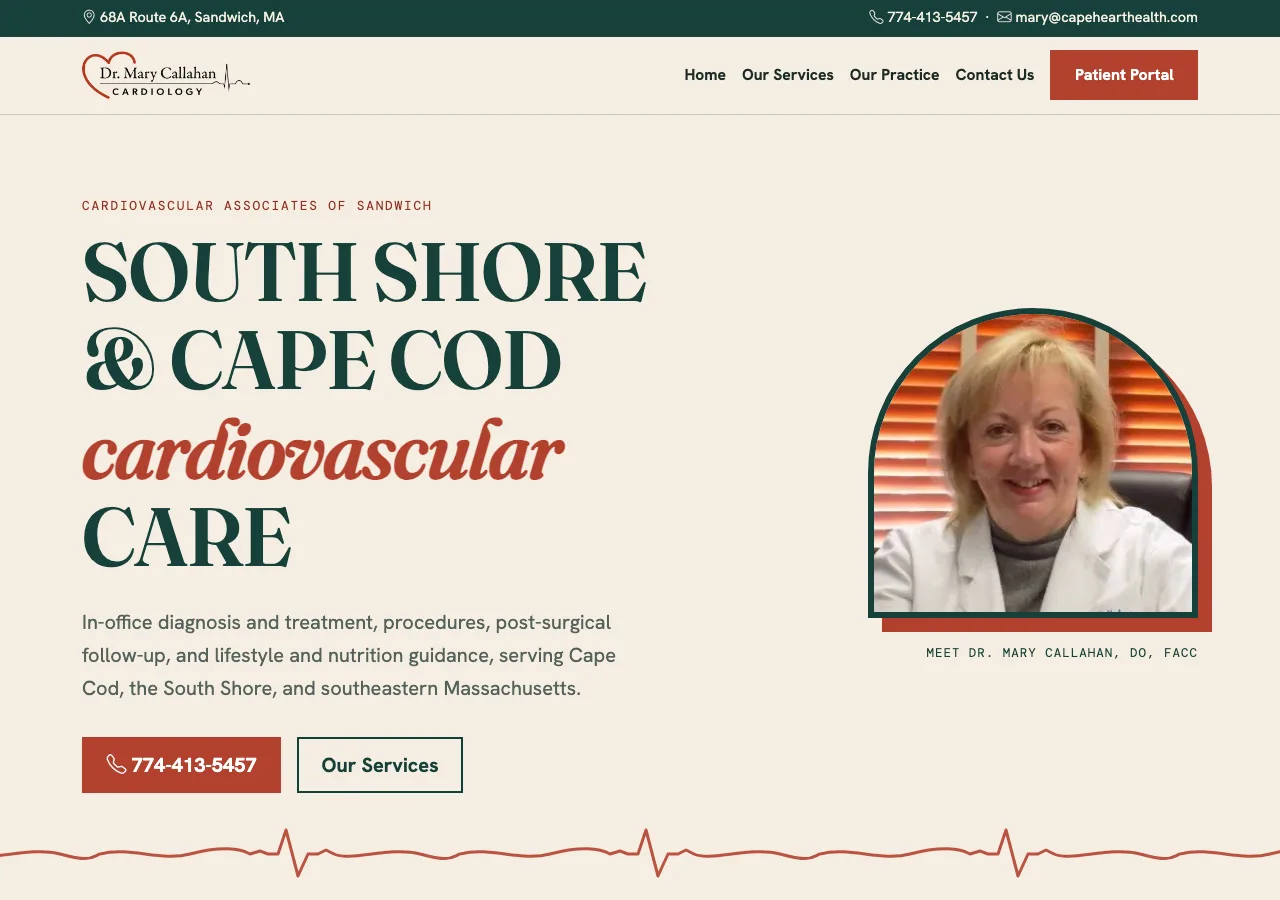 Dr. Mary Callahan | Cape Heart Health — new site by Wicked Fast Web