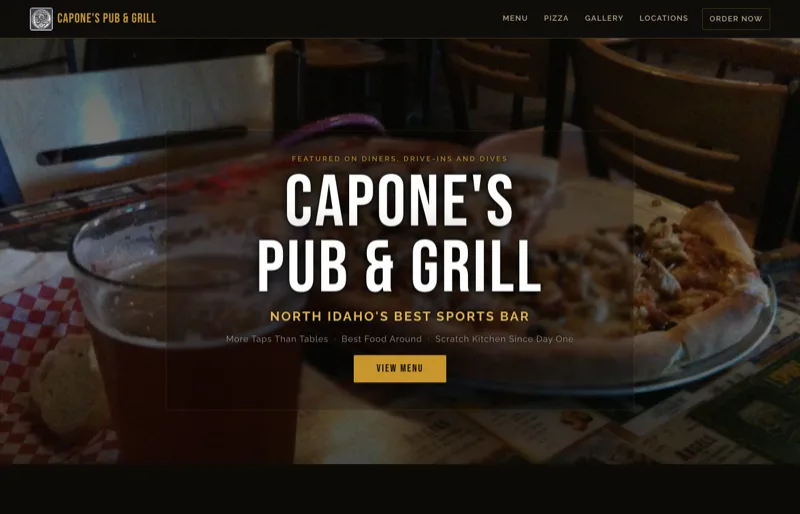 Capone's Pub & Grill — new site by Wicked Fast Web