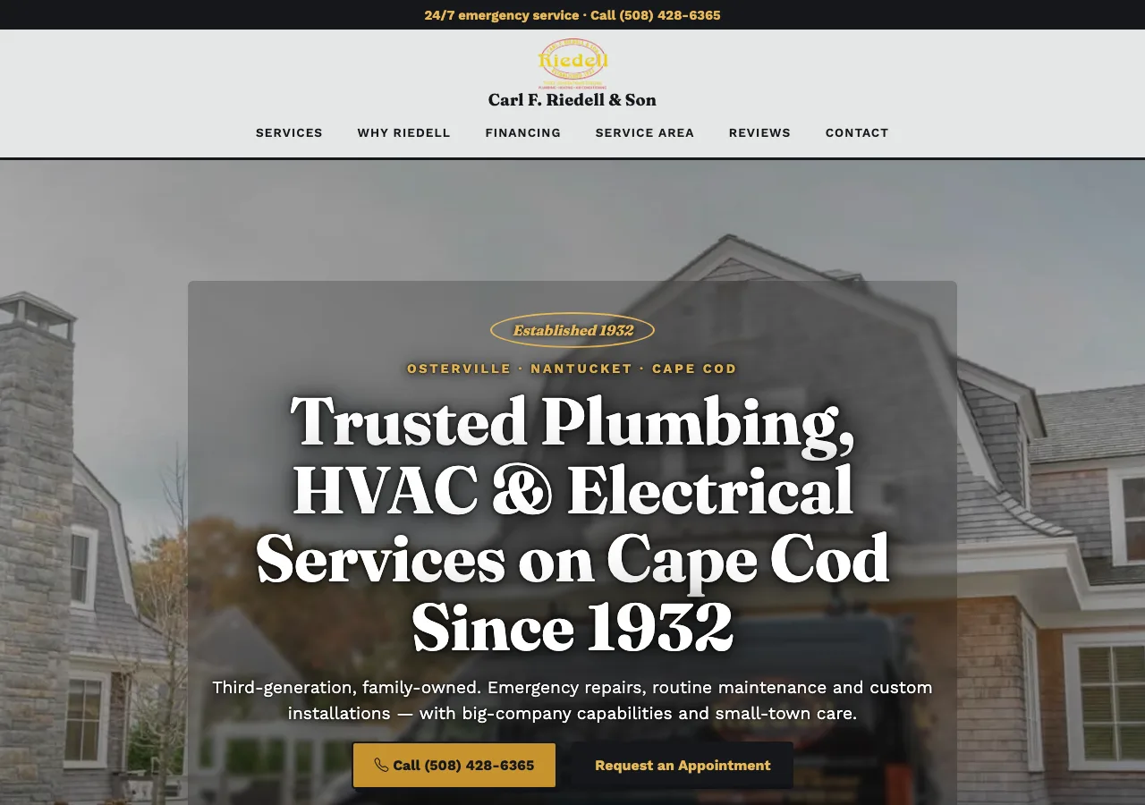 Carl F. Riedell & Son — new site by Wicked Fast Web