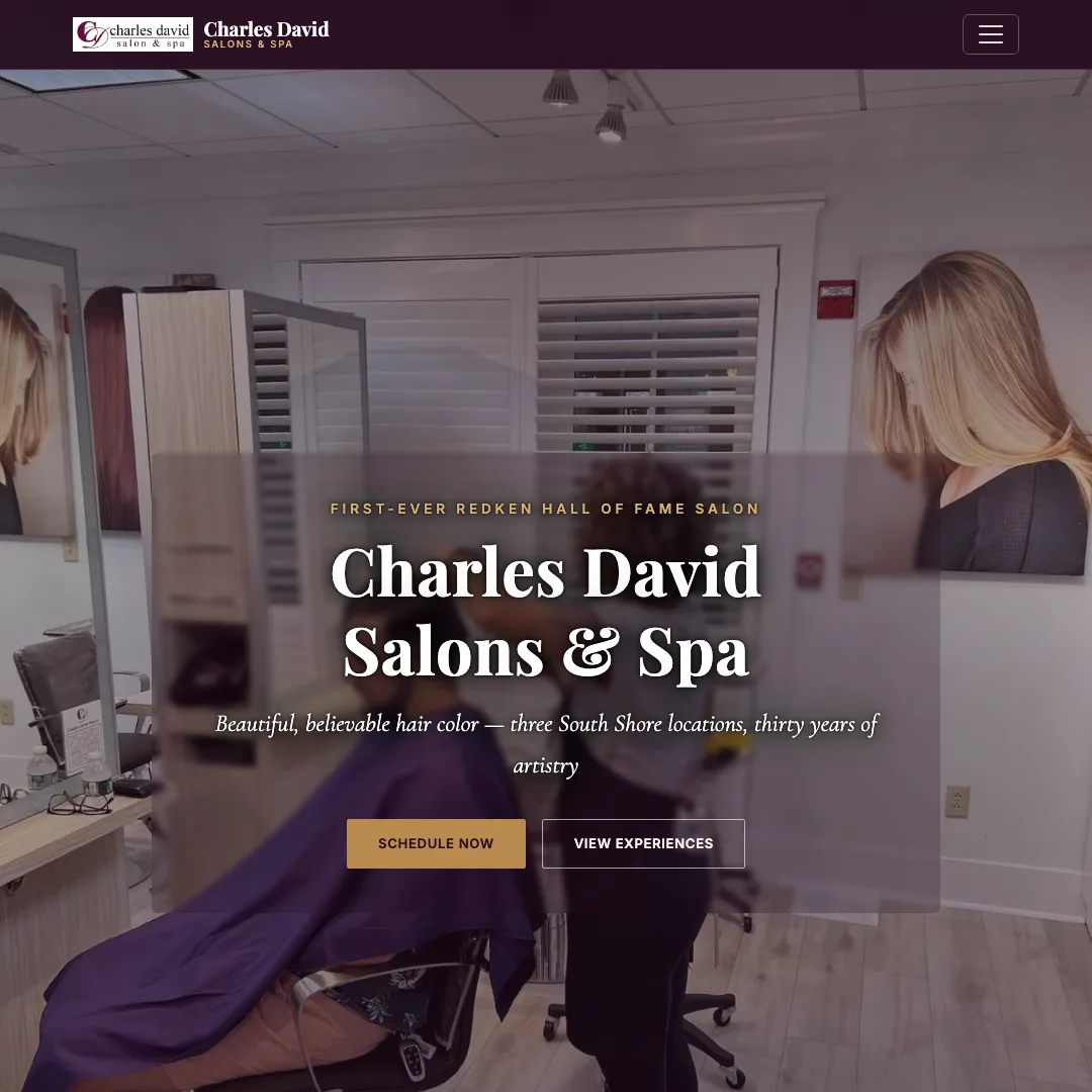Charles David Salons & Spa — new site by Wicked Fast Web