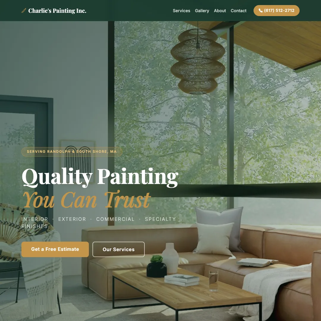 Charlie's Painting Inc — new site by Wicked Fast Web