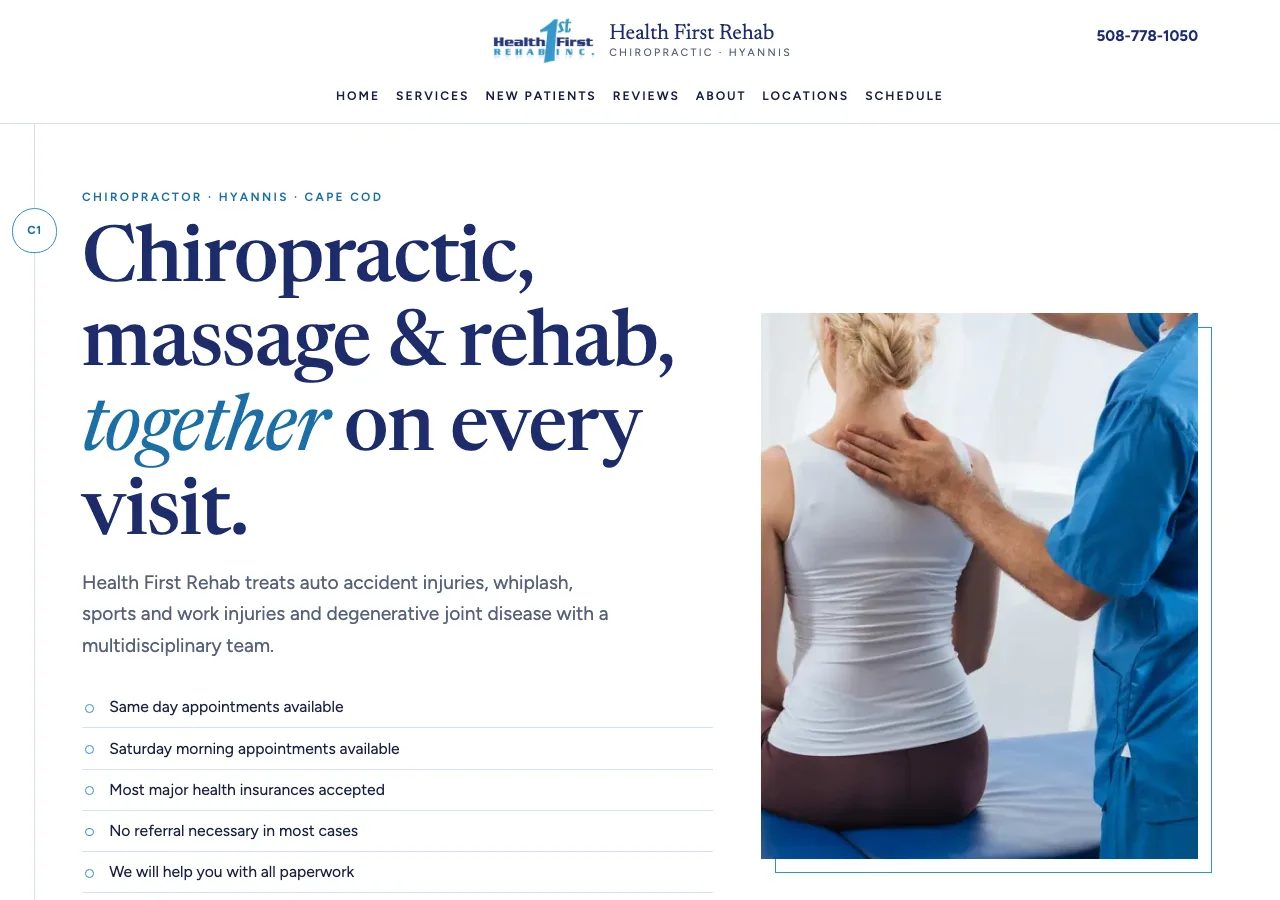 Health First Rehab Chiropractic &mdash; your new site
