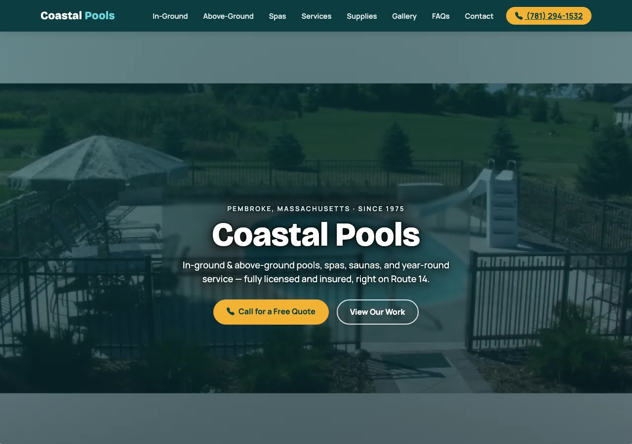Coastal Pools — new site