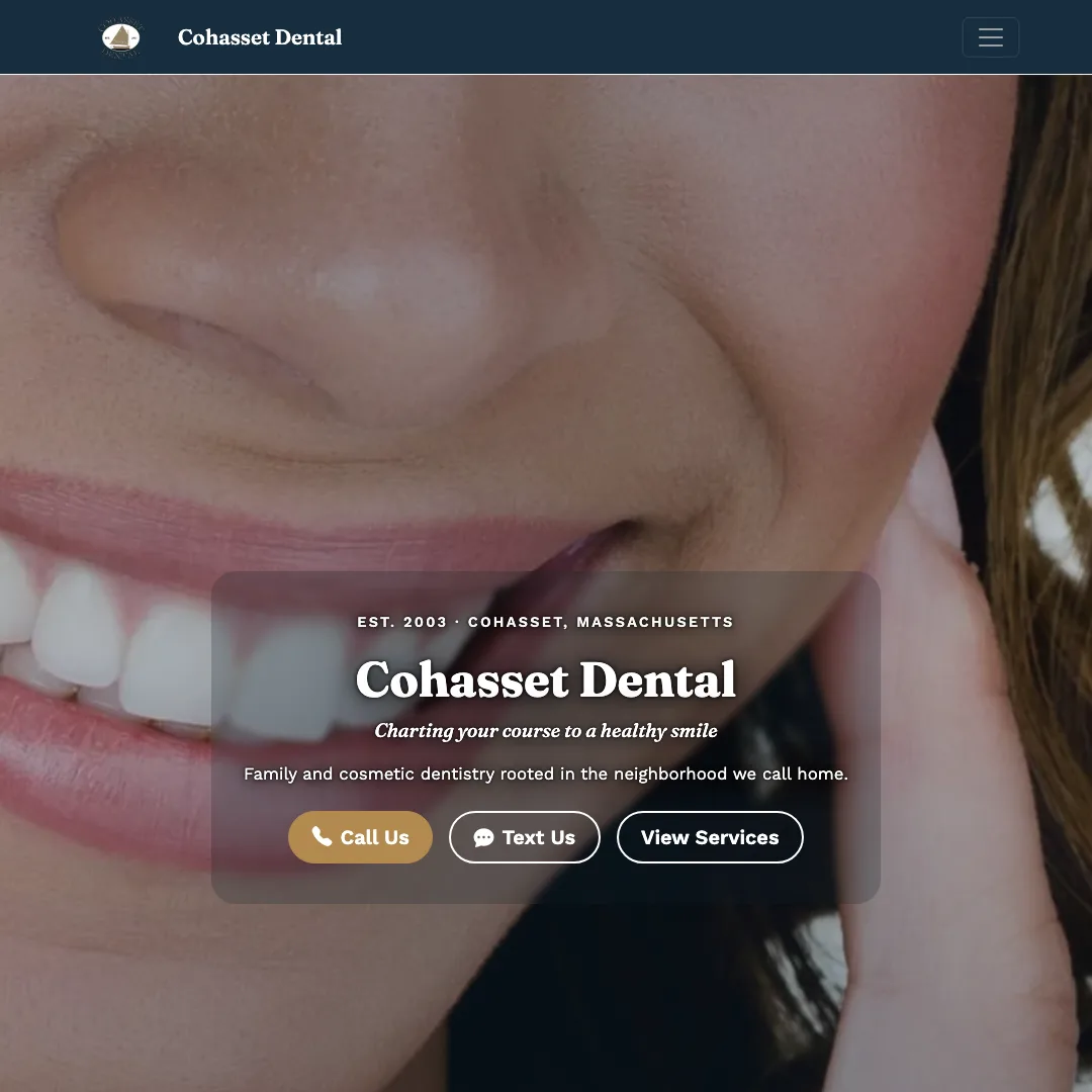 Cohasset Dental — new site by Wicked Fast Web