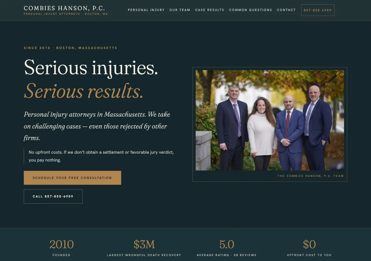 Combies Hanson, P.C. &mdash; your new site