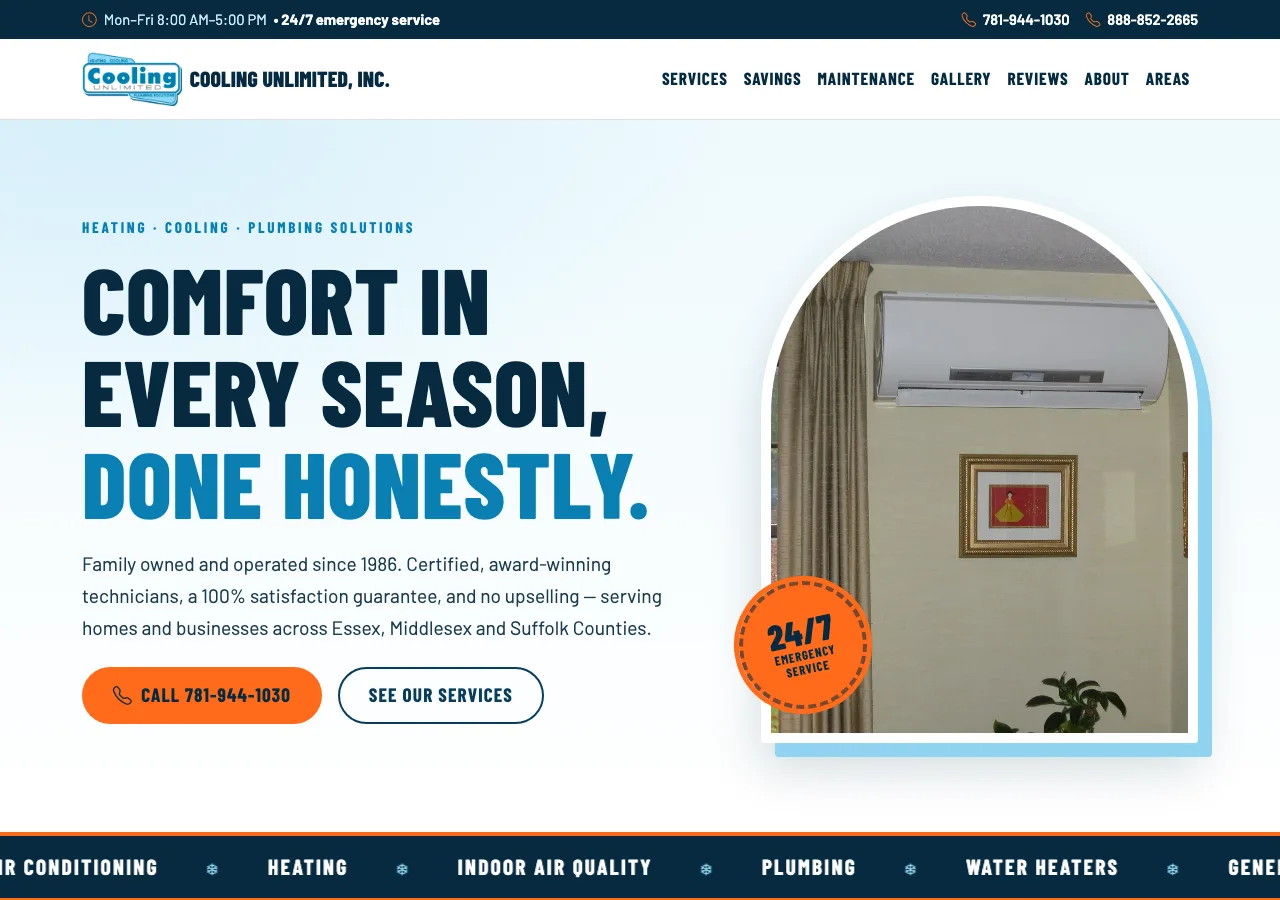 Cooling Unlimited, Inc. — new site by Wicked Fast Web
