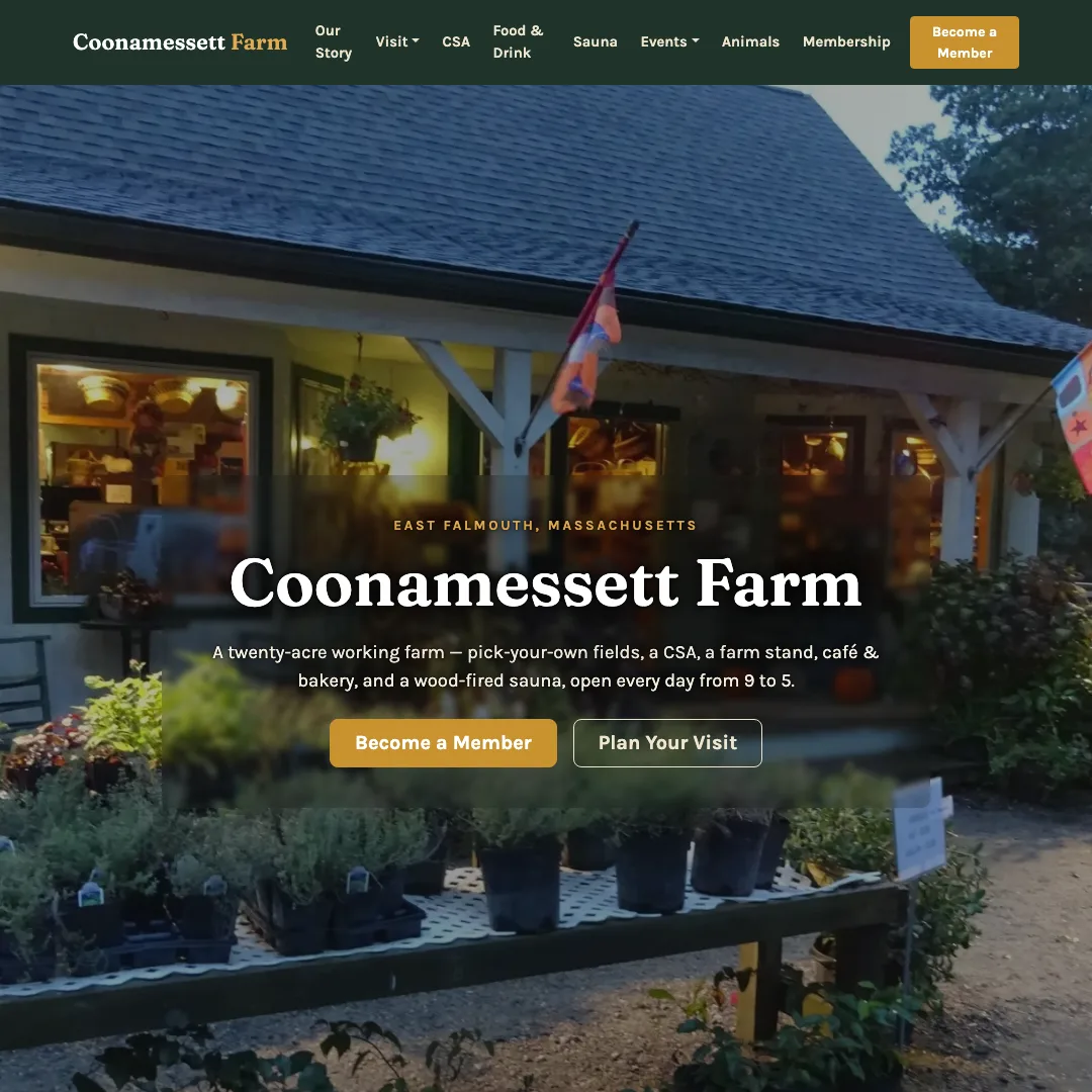 Coonamessett Farm — new site