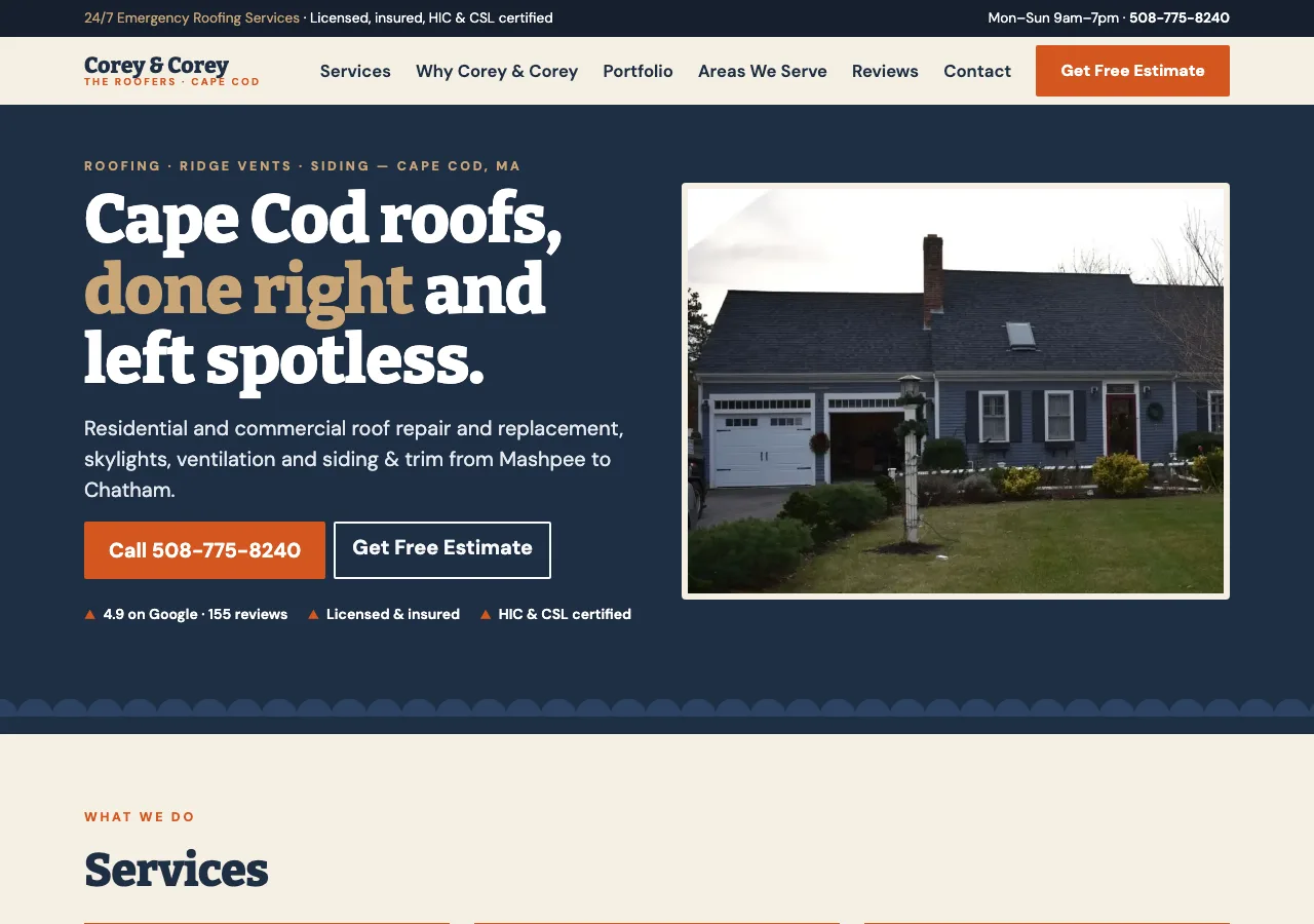Corey & Corey The Roofers &mdash; your new site