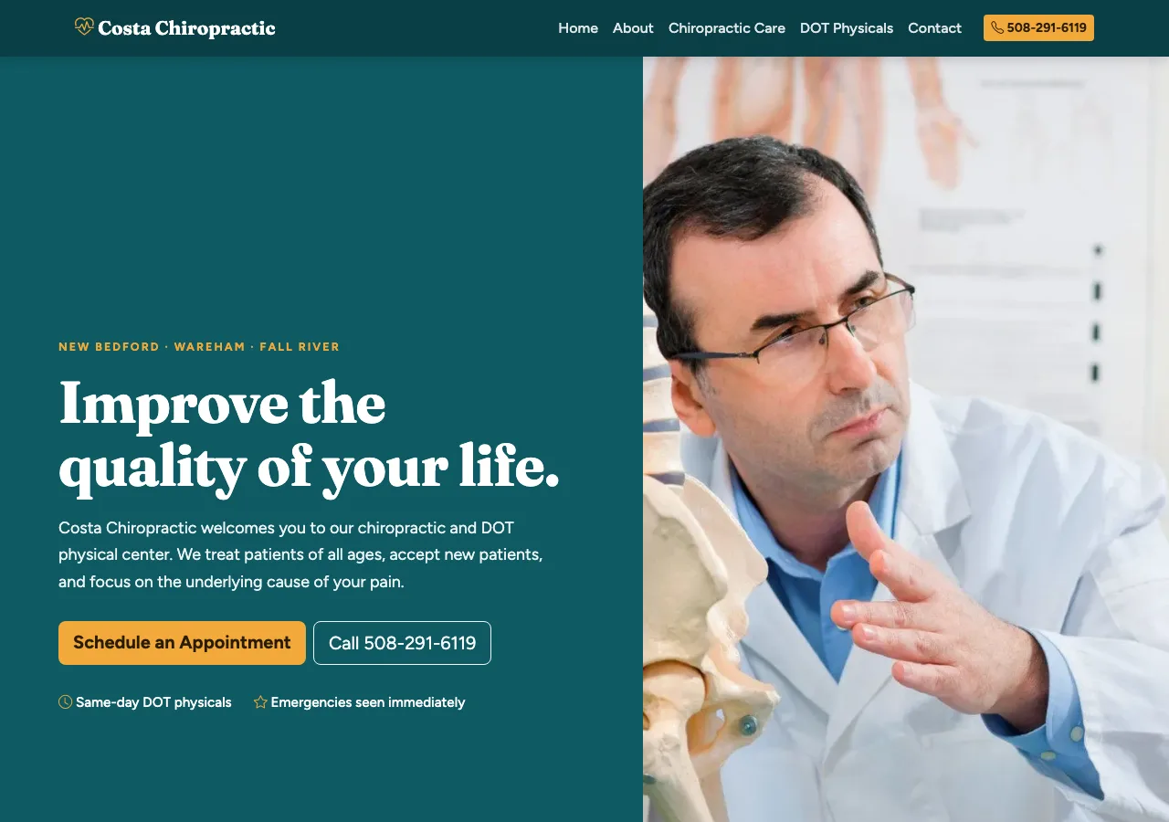 Costa Chiropractic — new site