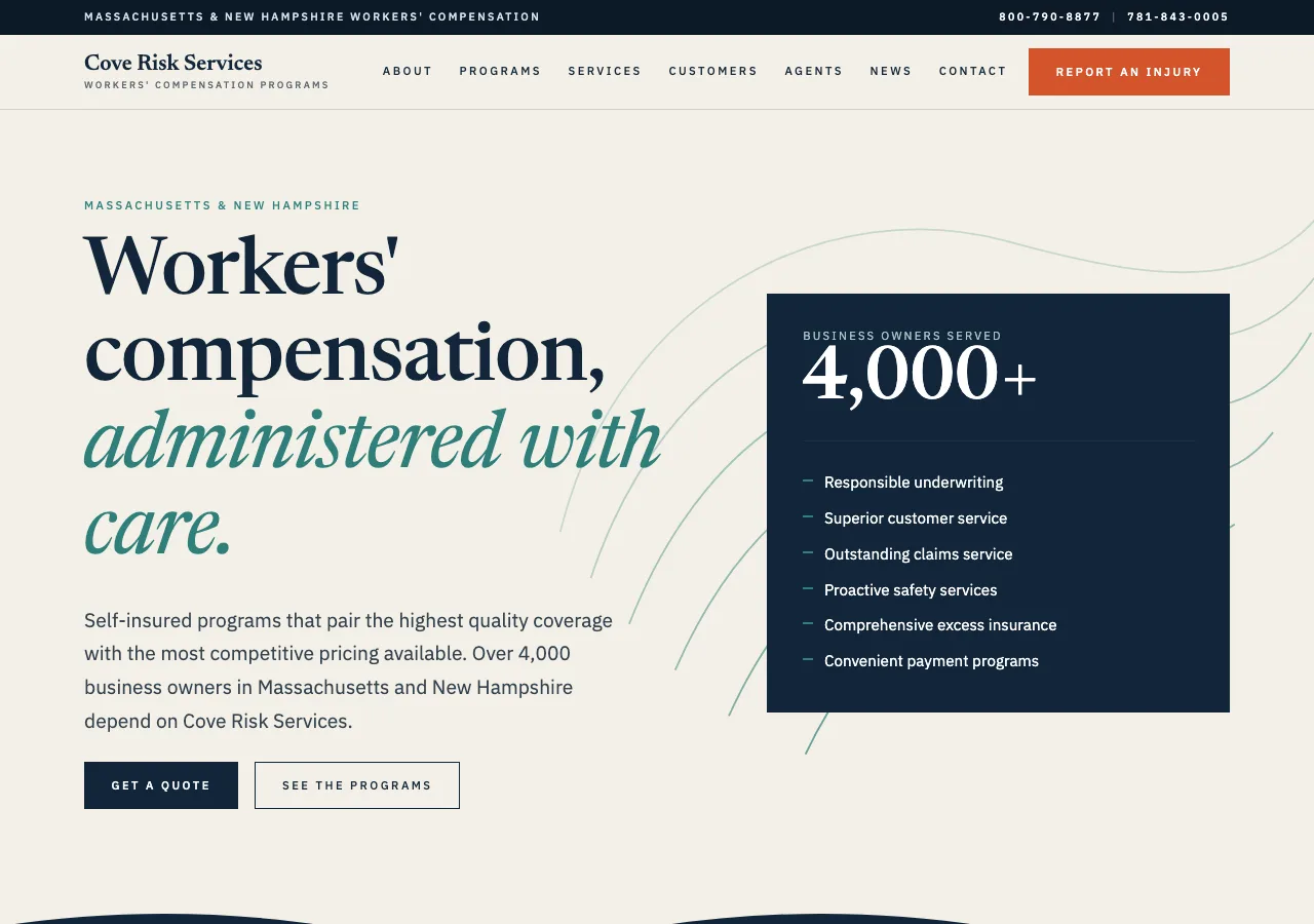 Cove Risk Services &mdash; your new site
