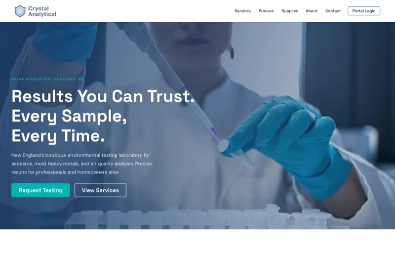 Crystal Analytical — new site by Wicked Fast Web