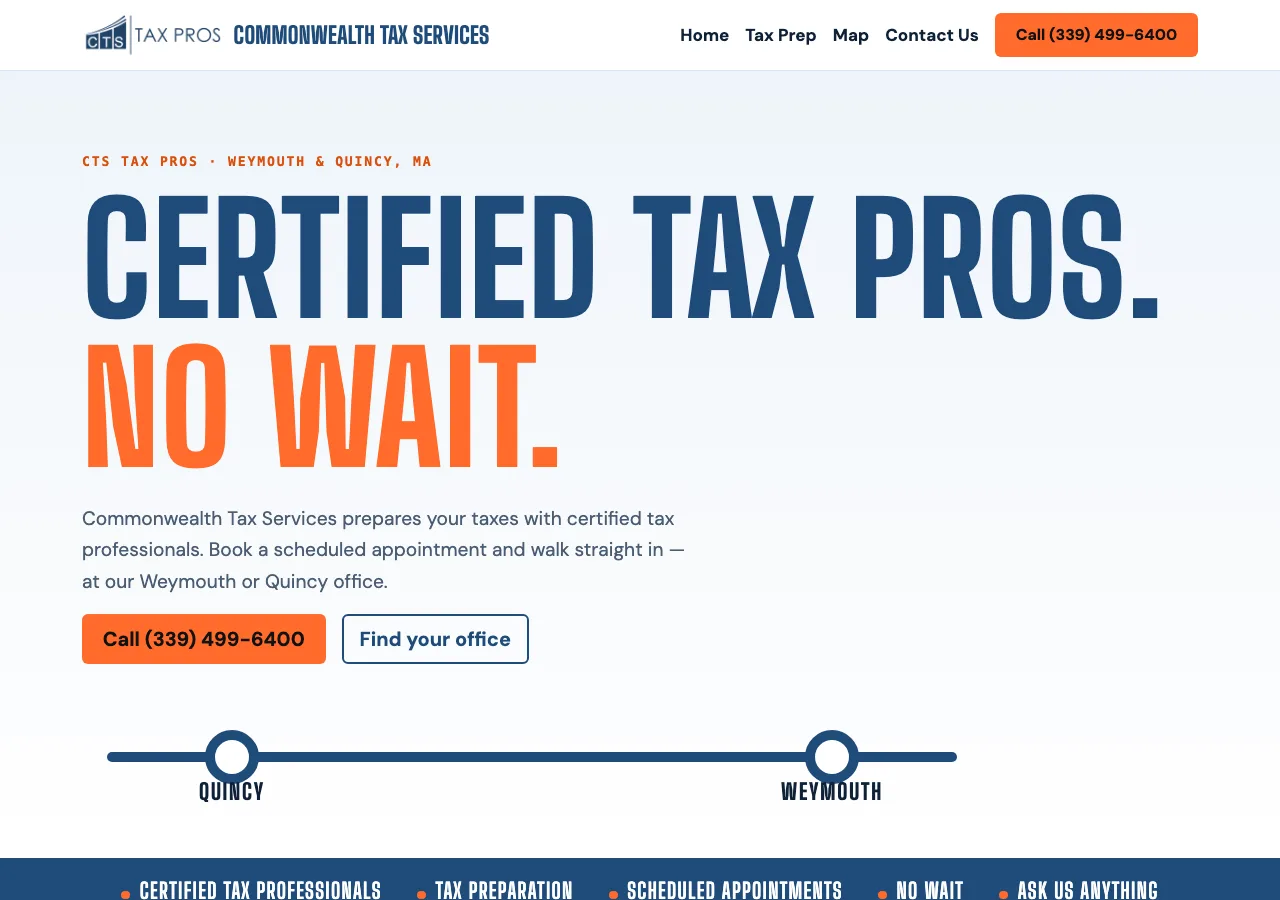 Commonwealth Tax Services (CTS Tax Pros) — new site by Wicked Fast Web
