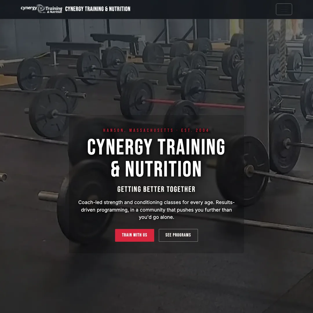 Cynergy Training & Nutrition — new site