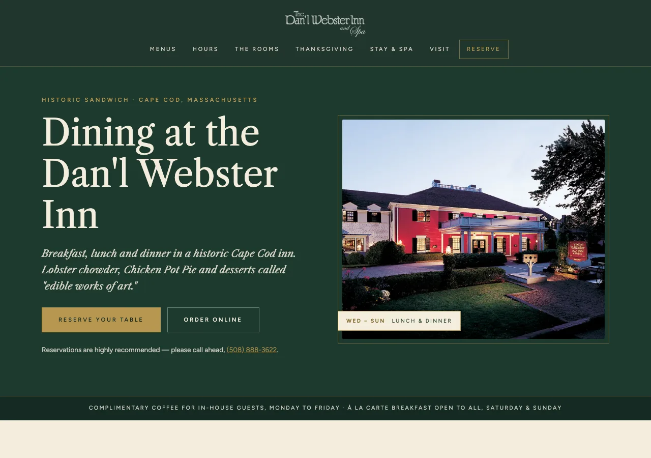 Dan'l Webster Inn & Spa &mdash; your new site