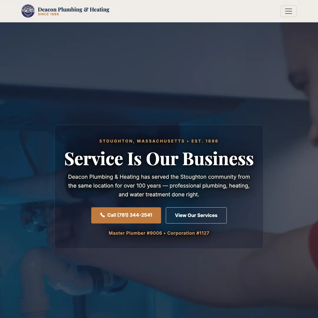 Deacon Plumbing & Heating Co., Inc. — new site