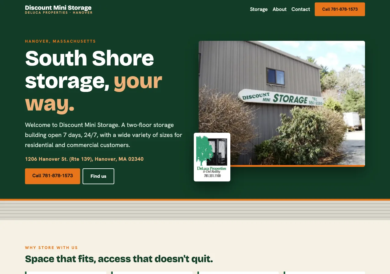 Discount Mini Storage (DeLuca Properties) &mdash; your new site