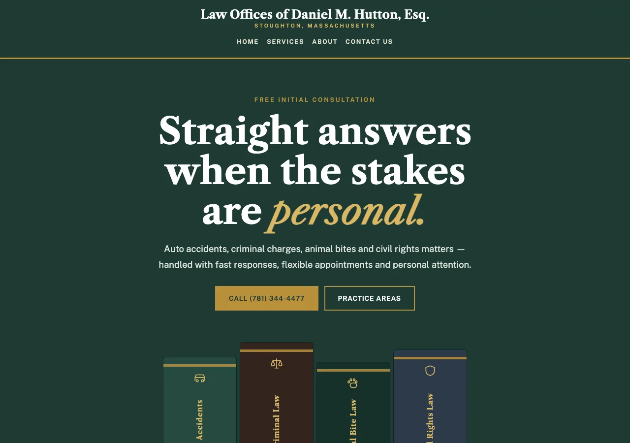 Law Offices of Daniel M. Hutton, Esq. — new site by Wicked Fast Web